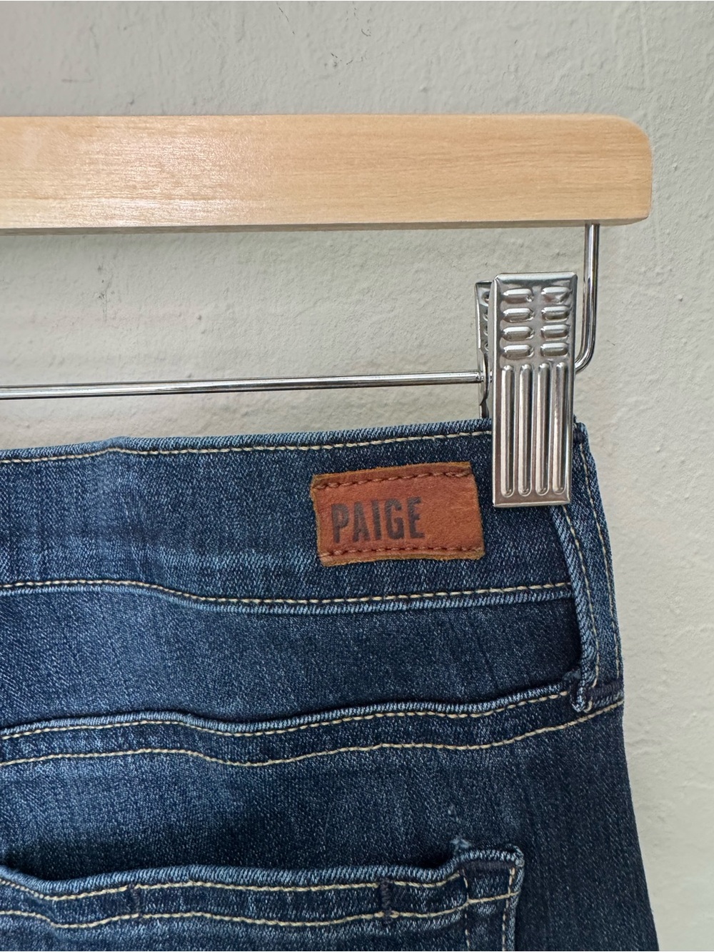 PAIGE Maternity Verdugo Skinny Jeans Blue Stretch Side Panels “Nottingham” - Picture 10 of 16